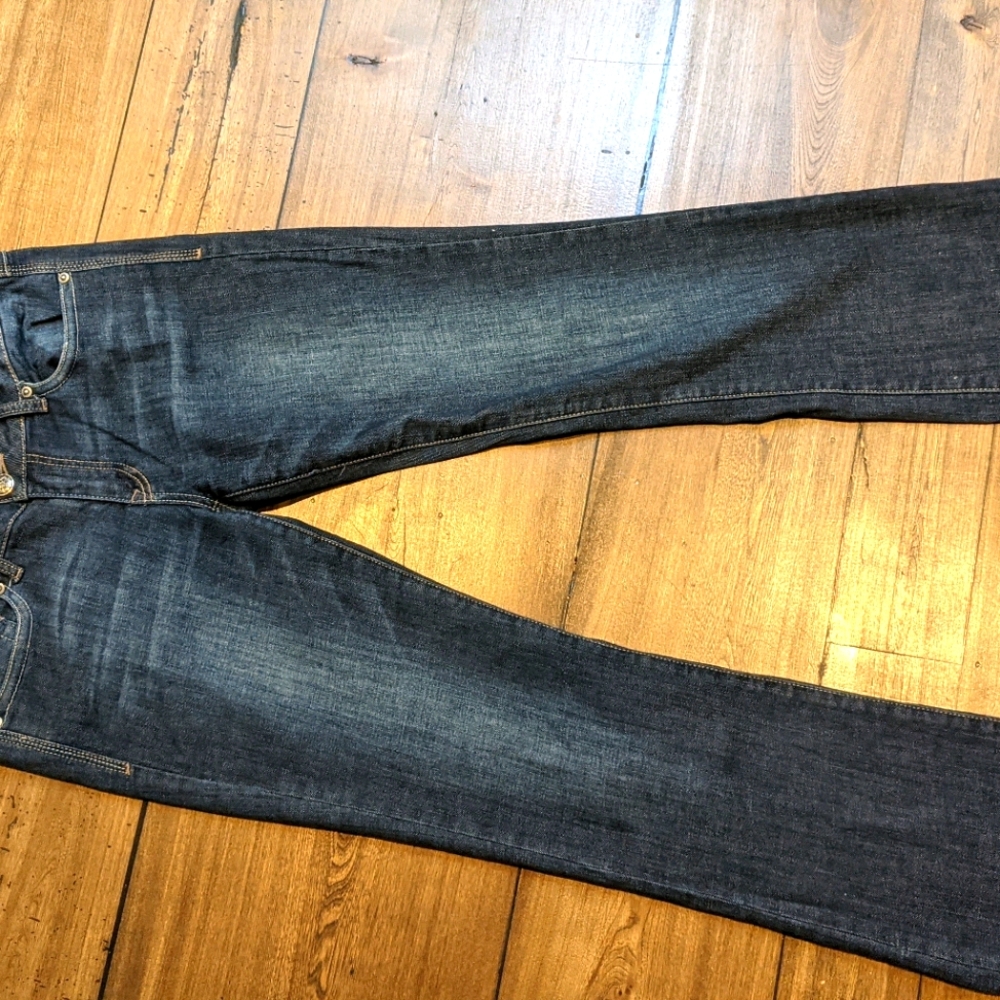 LA Idol retro jeans with glitter trim on pockets